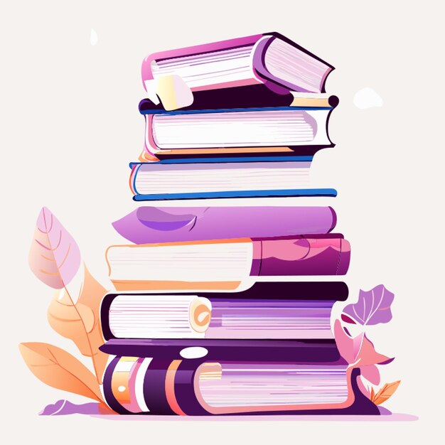 Vector pile of books vector illustration