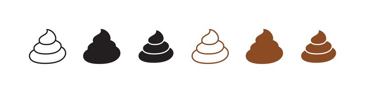 Vector pile of poop icon set vector eps 10