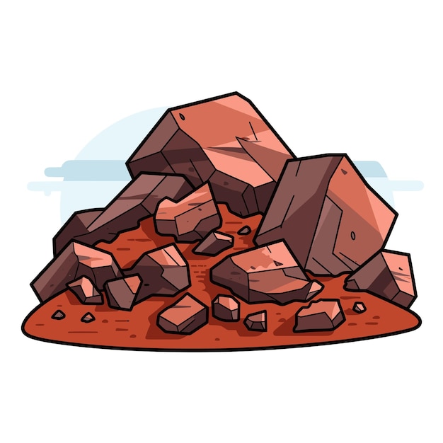 A pile of rocks with a mountain of rocks on the top.