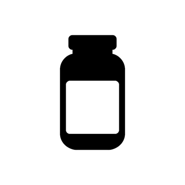 Pill bottle icon on white background