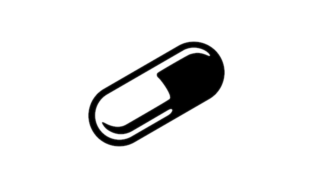 Pill capsule, capsule of medicament icon vector