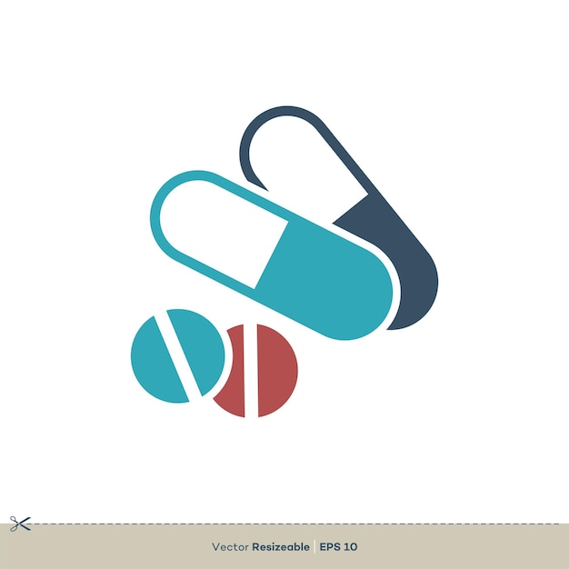 Pill and capsule icon vector logo template illustration design vector eps 10