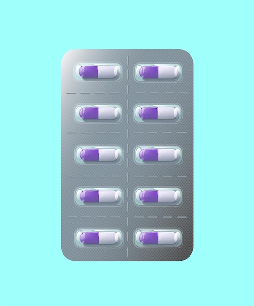 pill packaging vector illustration