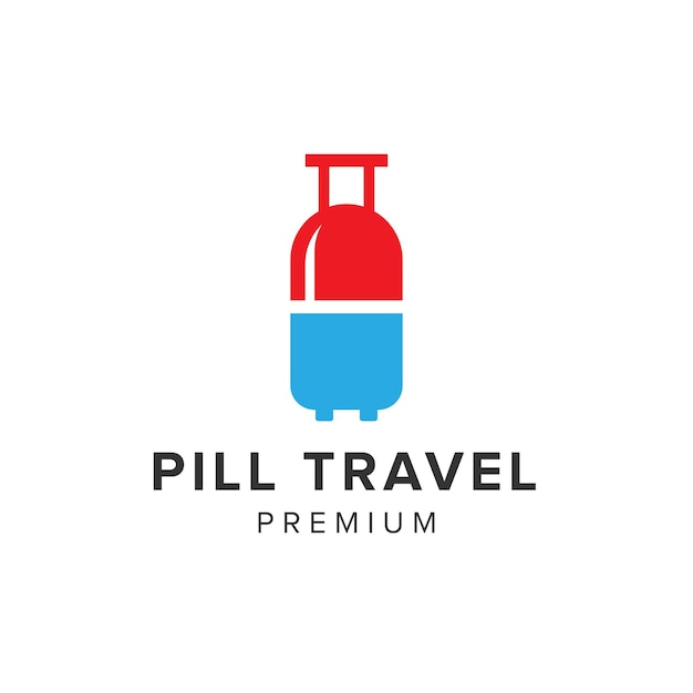 Vector pill travel logo vector icon illustration