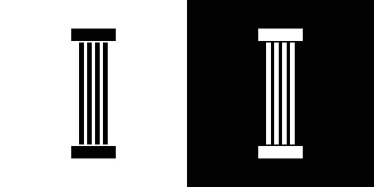 Vector pillar column icon isolated flat vector in outline