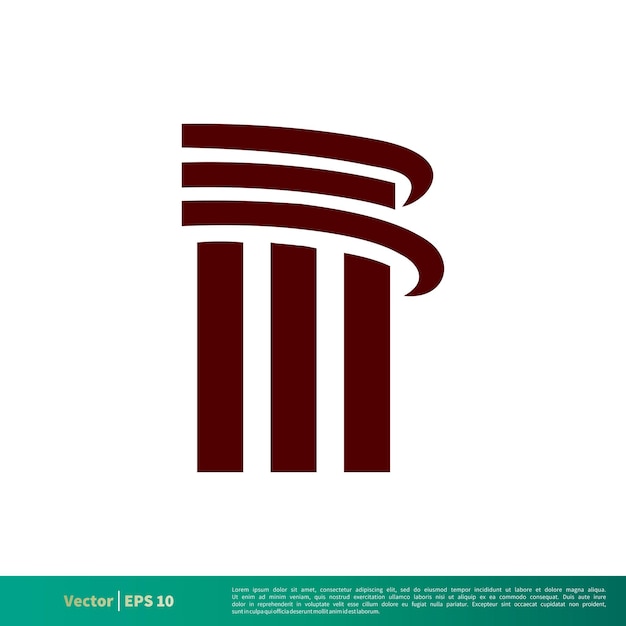 Столб Адвокатское бюро Значок векторного логотипа Шаблон иллюстрации Дизайн Вектор EPS 10