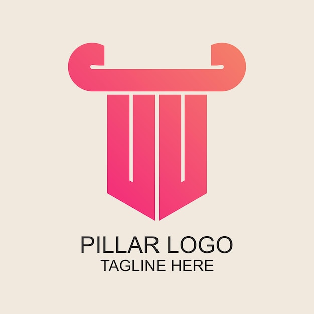 Vector pillar logo design simple concept premium vector