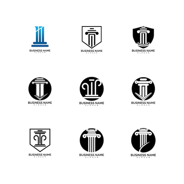 Disegno dell'illustrazione del modello vettoriale del logo del pilastro