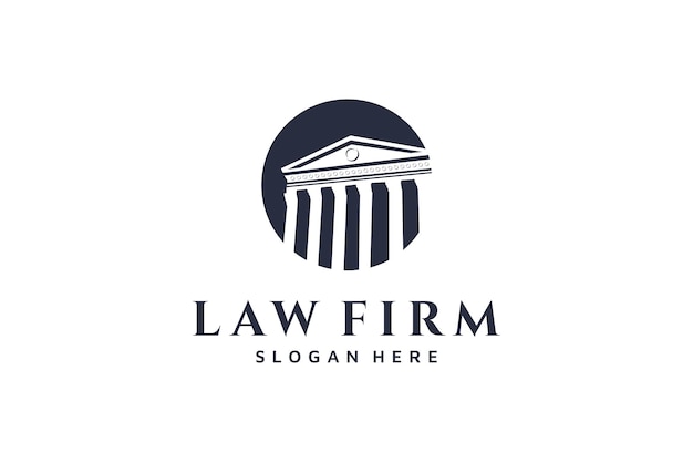 Design del logo della legge sull'edilizia per uffici del pilastro