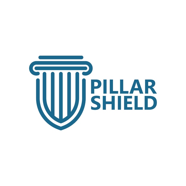 Pillar shield logo template design