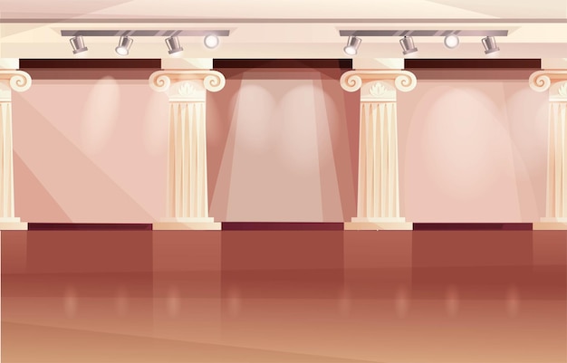 Vector pillar vector background roman classic museum room interior