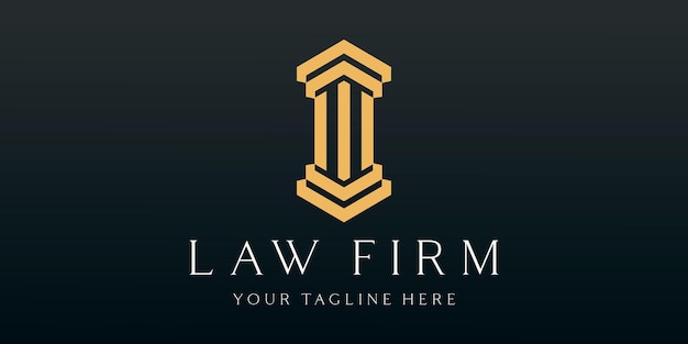 Шаблон дизайна логотипа офиса адвокатского бюро векторной иконы столба
