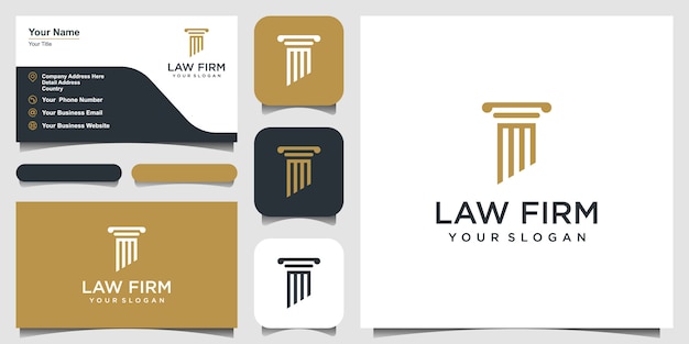 столб логотип значок дизайн вдохновения. дизайн логотипа и визитки
