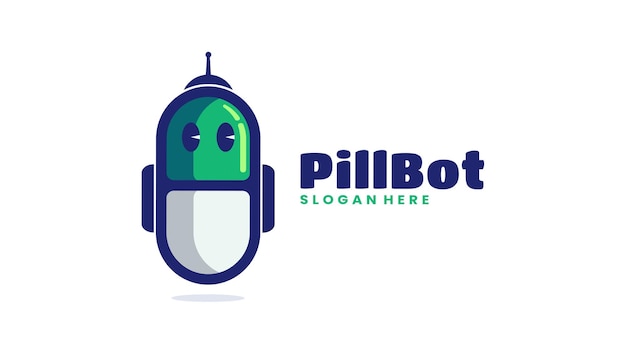 Pillbot or nano technology logo template