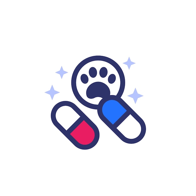 Pillen voor huisdieren medicatie vector icoon