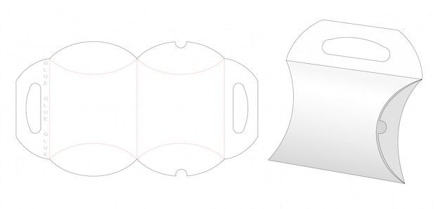 ピローボックスとキャリーホルダーダイカットテンプレート