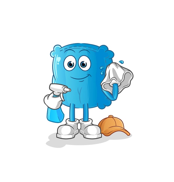pillow cleaner vector. cartoon character