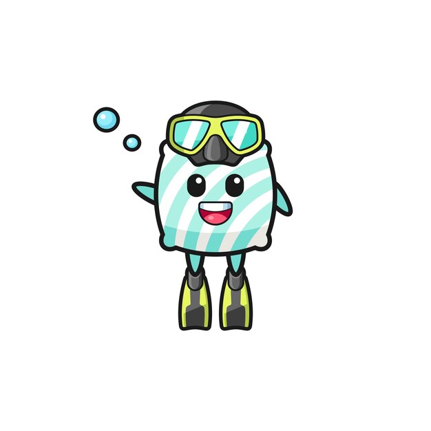 The pillow diver cartoon character , cute design