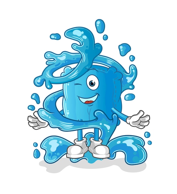 Pillow fresh with water mascot cartoon vector