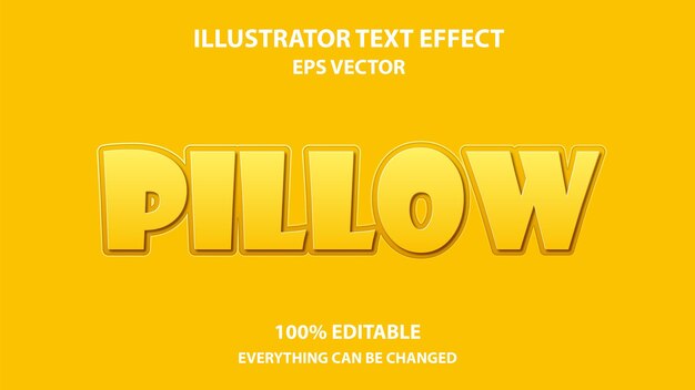 Pillow gold editable text effect