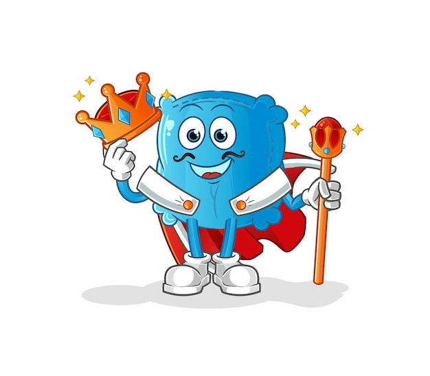 Pillow king vector. cartoon character