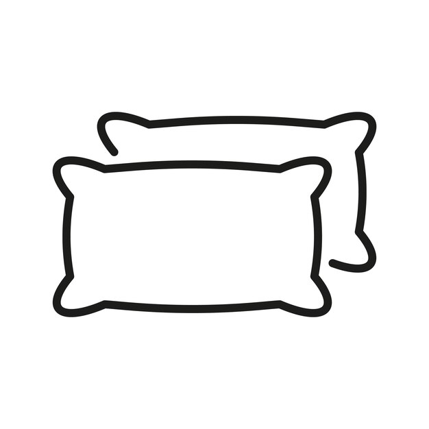 Cuscino linea icona nera cuscino pittogramma casa ostello hotel biancheria da letto confortevole segno decorazione camera da letto