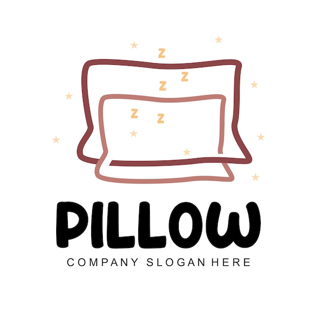 Vector pillow logo bed design dream and sleeping template icon vector