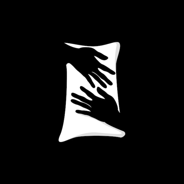 Логотип подушки, кровать и сон Векторная иллюстрация иконы мечты