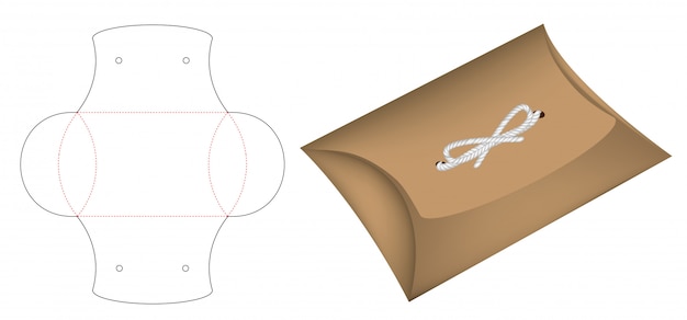 Vettore modello fustellato per scatola di cuscini
