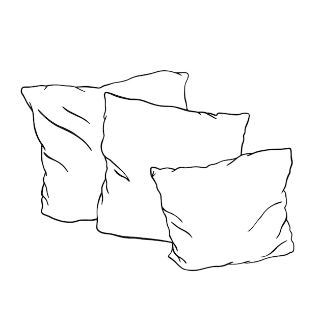 Pillows stack outline icon