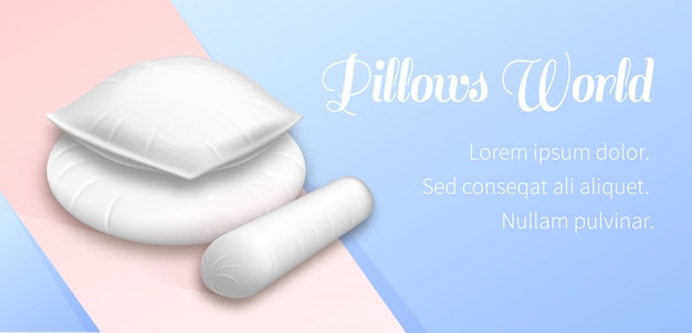 Pillows world horizontal banner pile of cushions banner