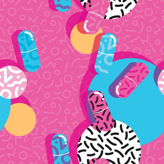 Pills and capsules seamless pattern