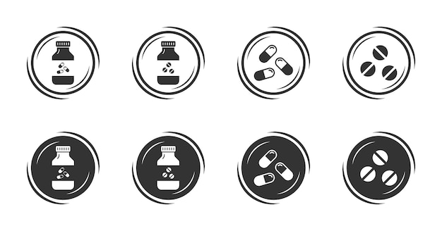 Pills icon drugstore medicine bottle and pills vector illustration