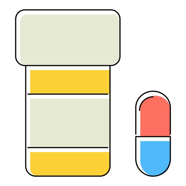 Pills in jar icon Flat illustration of pills in jar vector icon for web isolated on white background