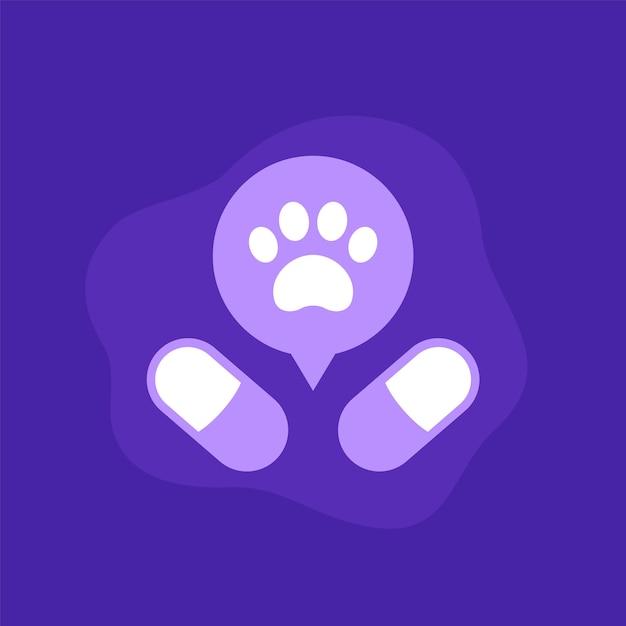 Pills for pets dogs vector icon