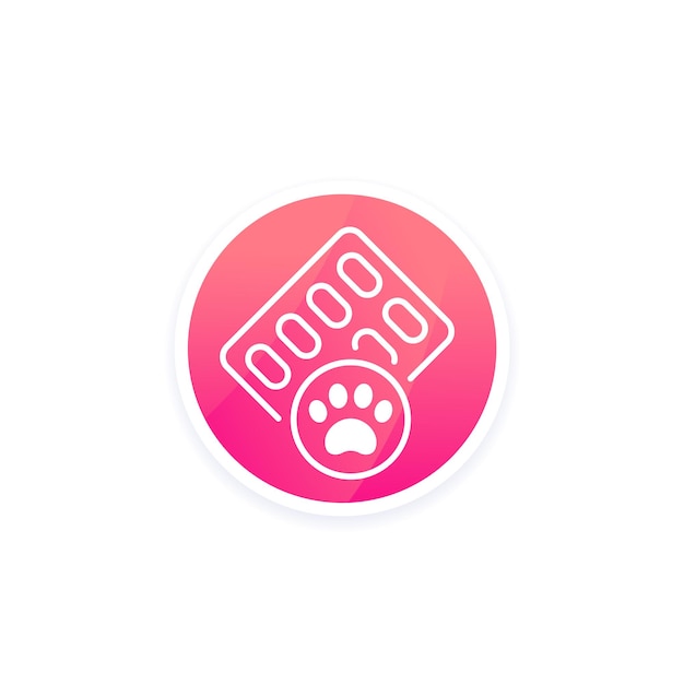 Pills for pets icon vector