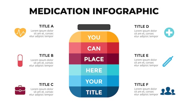 Pillole compresse farmaco vettore infografica presentazione medica modello di diapositiva healthcare concept