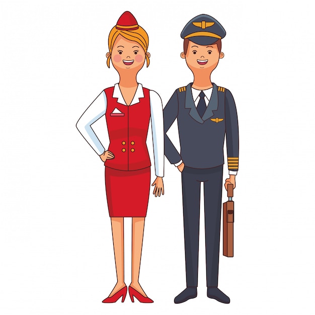 Piloot en stewardess avatar