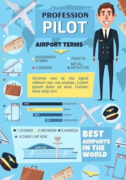 Pilot beroep luchthaven en vliegtuig