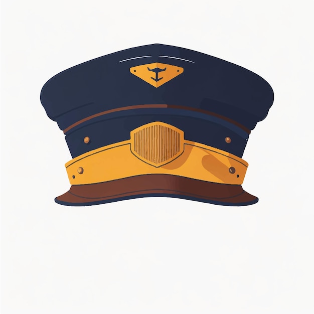 Pilot cap vector illustration isolated on white background