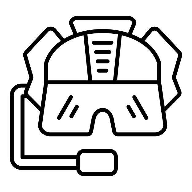 Pilot Helmet Icon Style