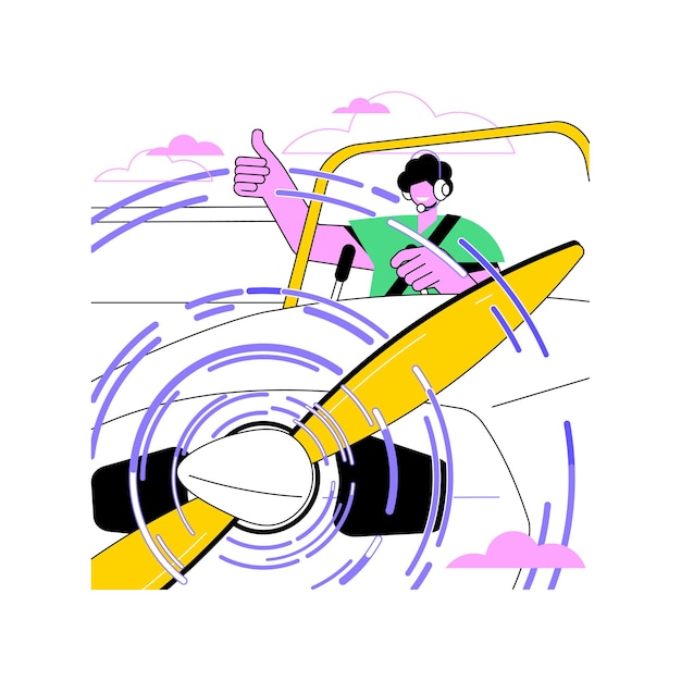 Pilot school geïsoleerde cartoon vector illustraties