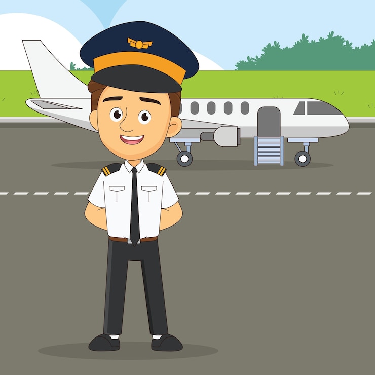 Vector pilot standing in front of the plane