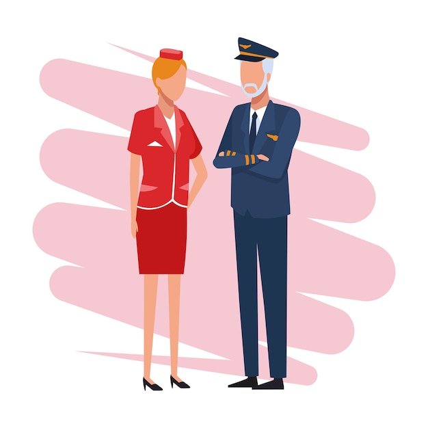 Pilot and stewardess Job and workers