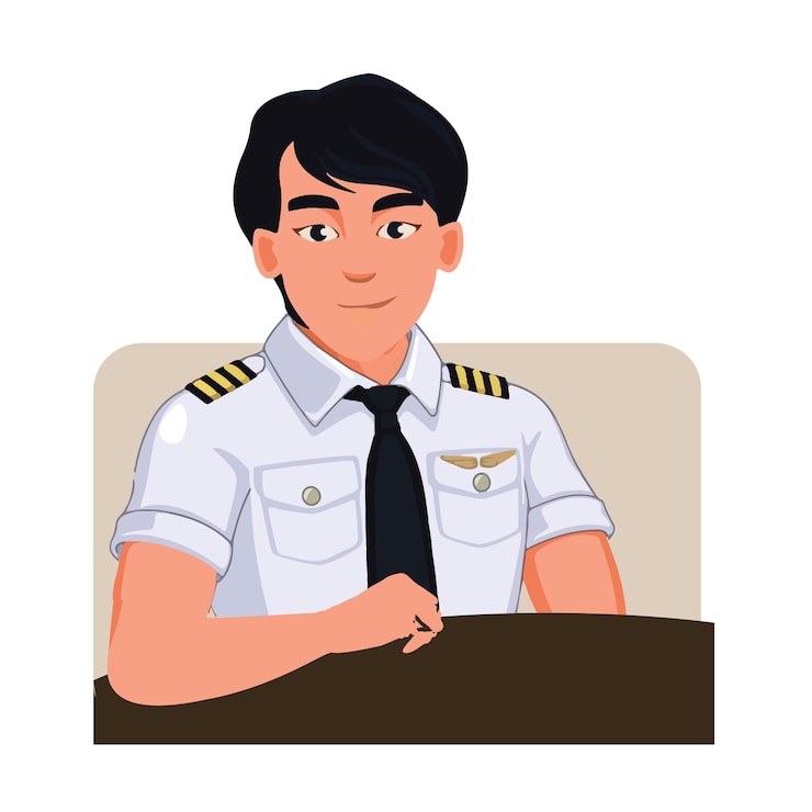 Vector pilot uniform vector illustration