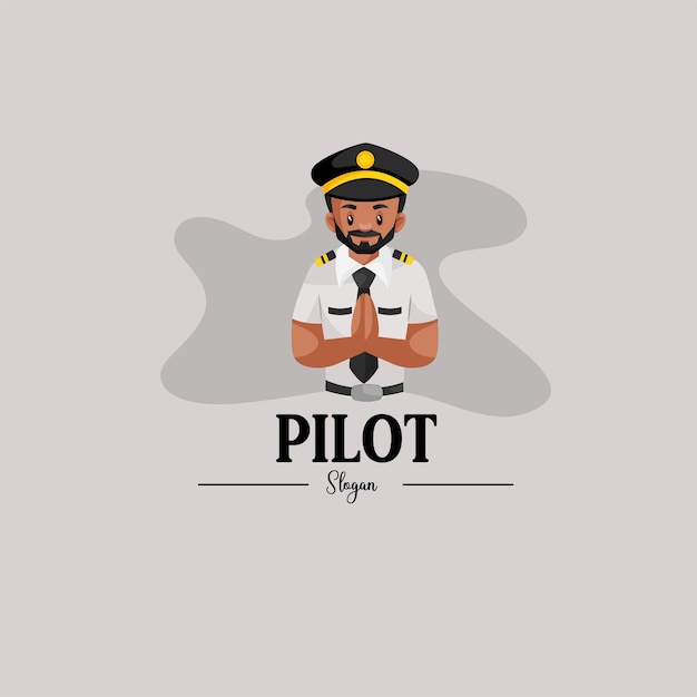 Pilot vector mascotte logo sjabloon