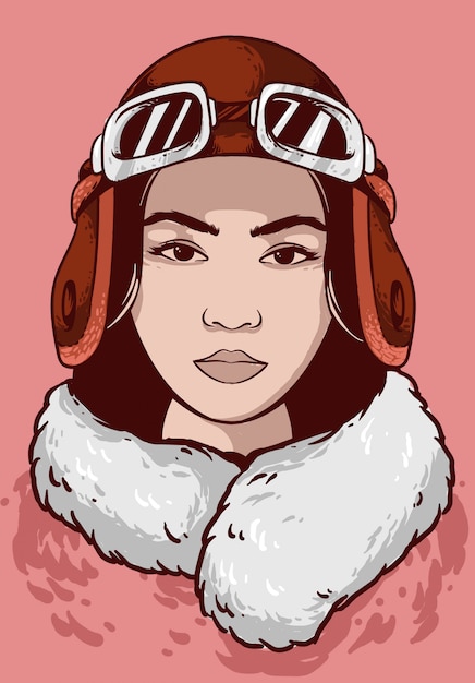 pilot woman head outfit
