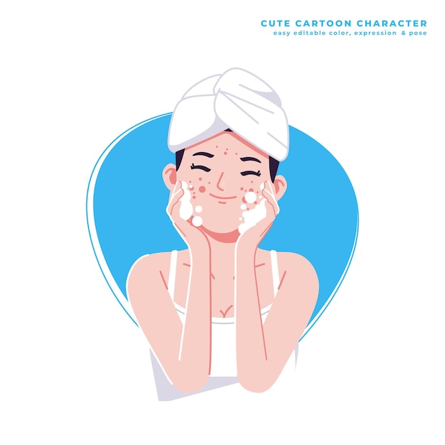 Pimple behandeling schattig cartoon personage