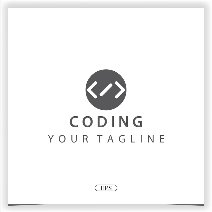 Vector pin codering of programmeur logo premium elegante sjabloon vector eps 10