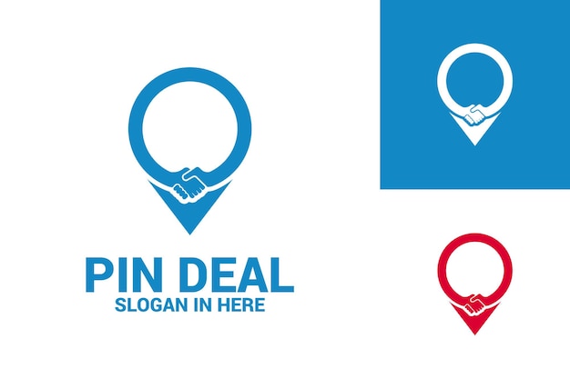 Vector pin deal logo template design